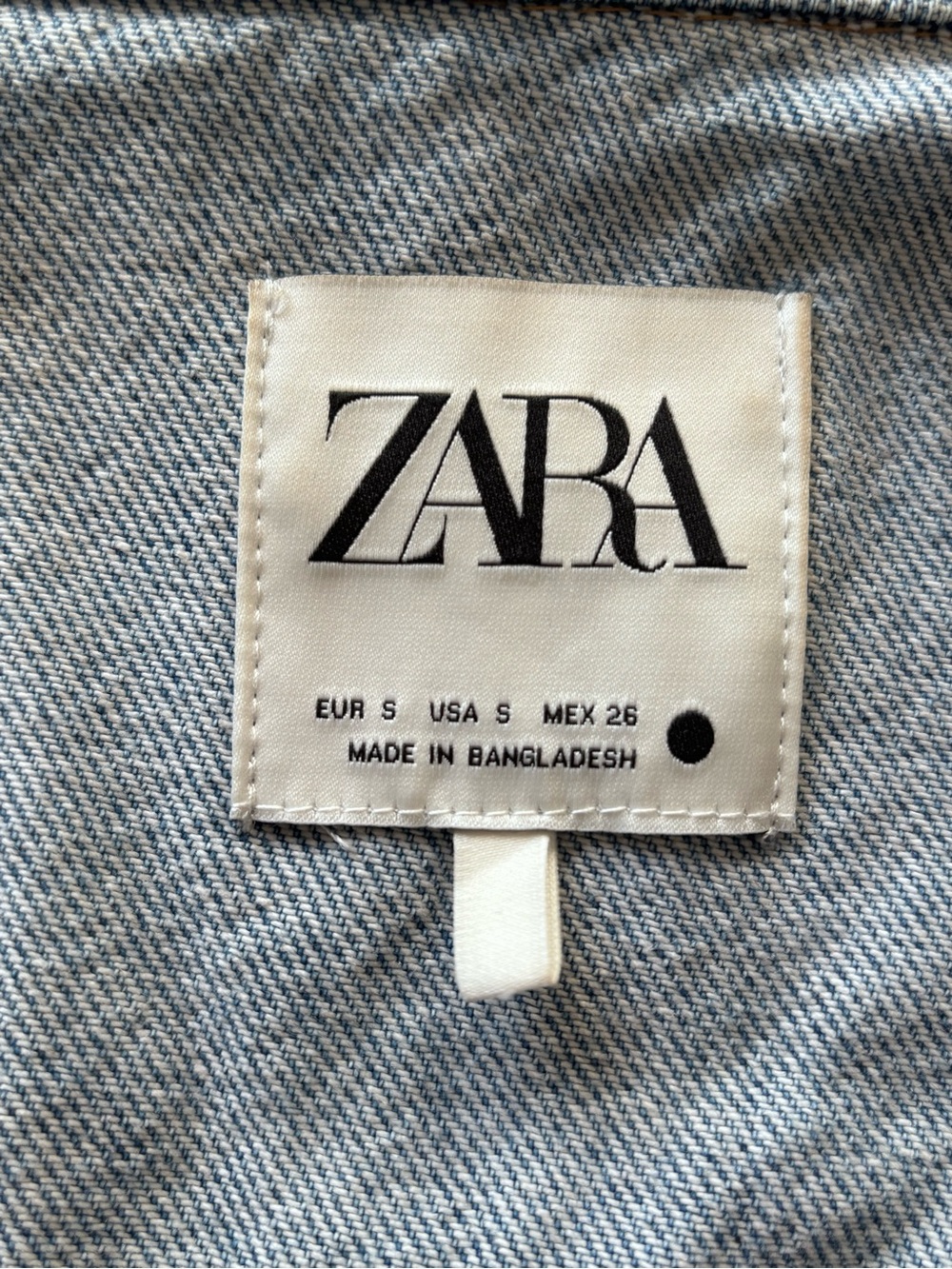 Zara Light Blue Denim Shirt Dress with Logo Tag sz S - Picture 2 of 13